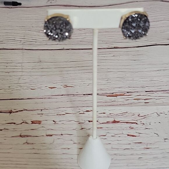 Large Hematite Stud Earrings - Picture 2 of 6